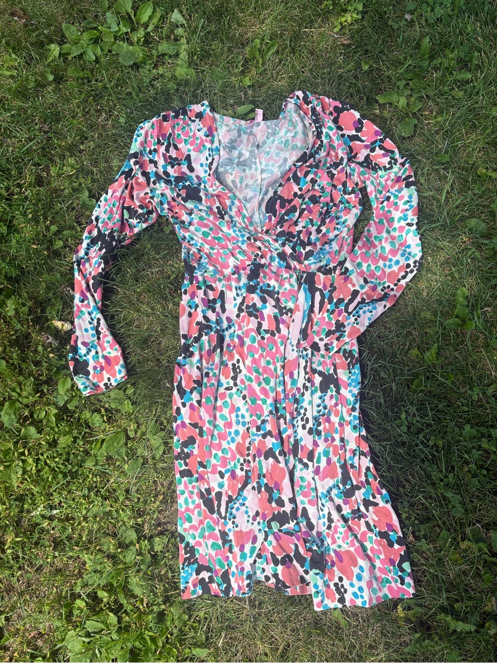 Lilly Pulitzer Anjelica Faux Wrap Silk Blend Jersey Dress Sweet Nothings